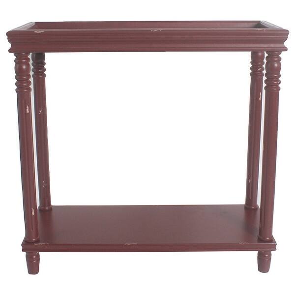 Distressed Finish Solid Wood Accent End Table Overstock